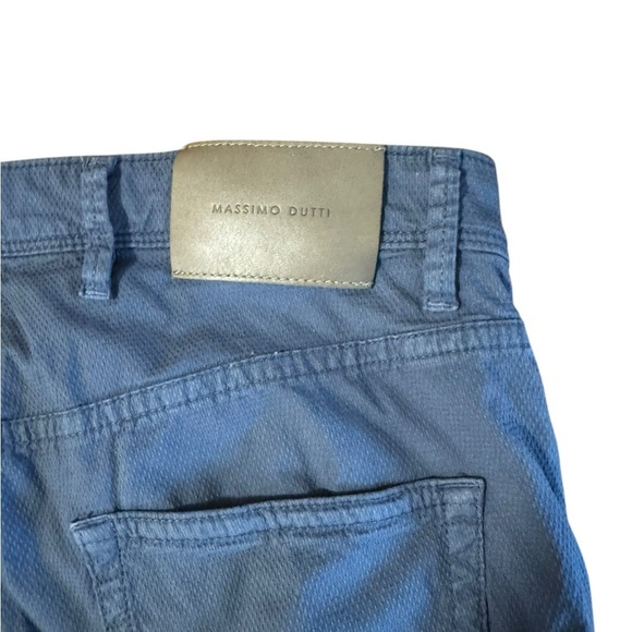Massimo Dutti Tapered Fit Pants Men's 31x31 Navy Blue Classic Cotton Damaged - Picture 5 of 13